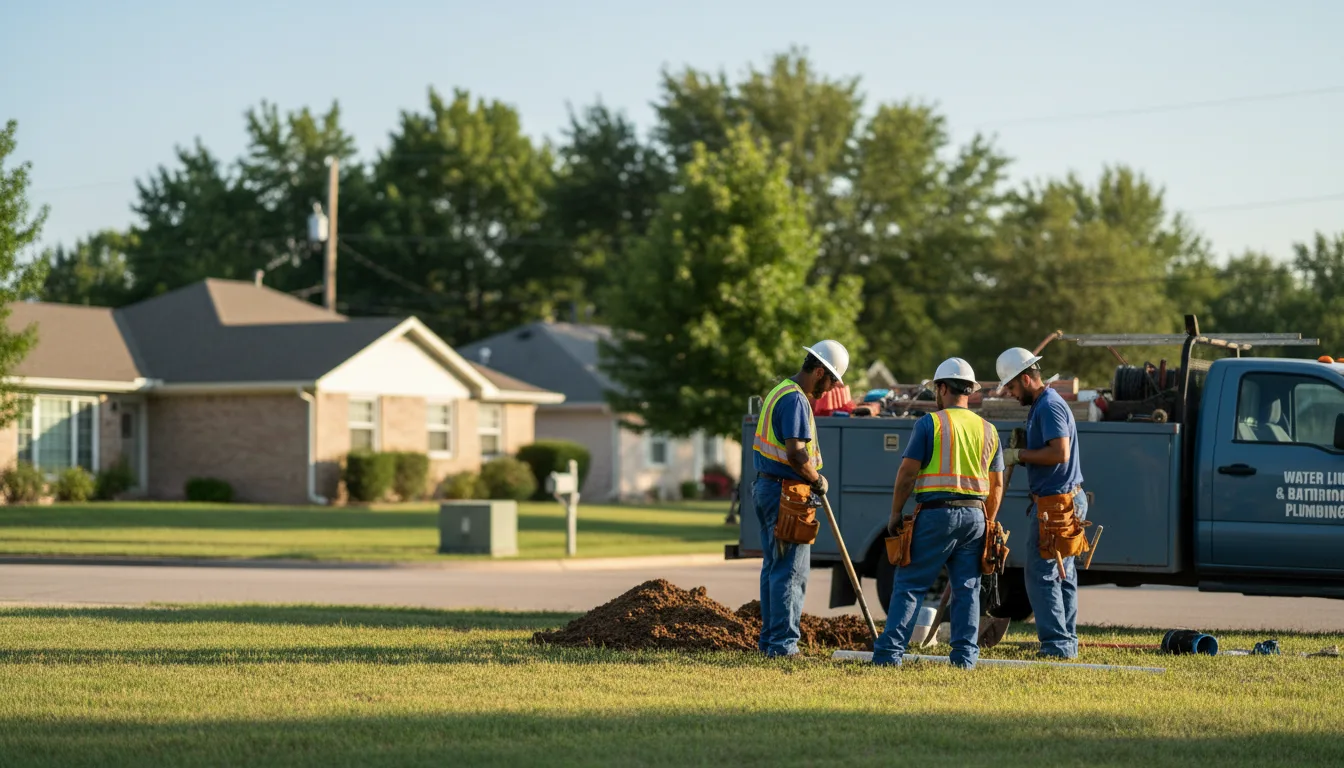Residential water line and bathroom plumbing service in Slidell, TX